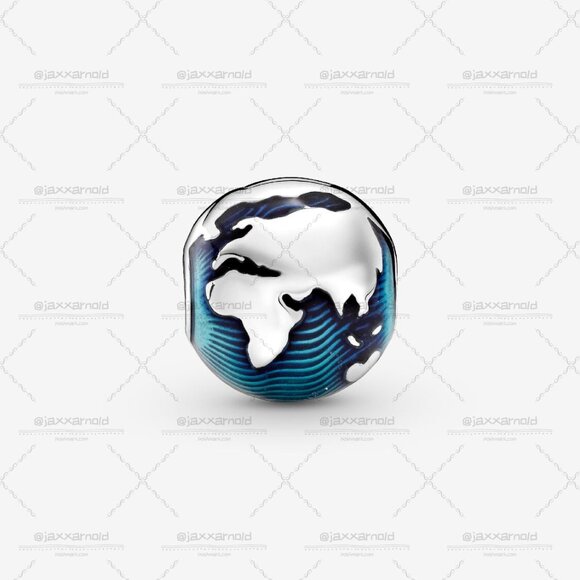 Pandora Blue Globe Clip Charm - Picture 3 of 4